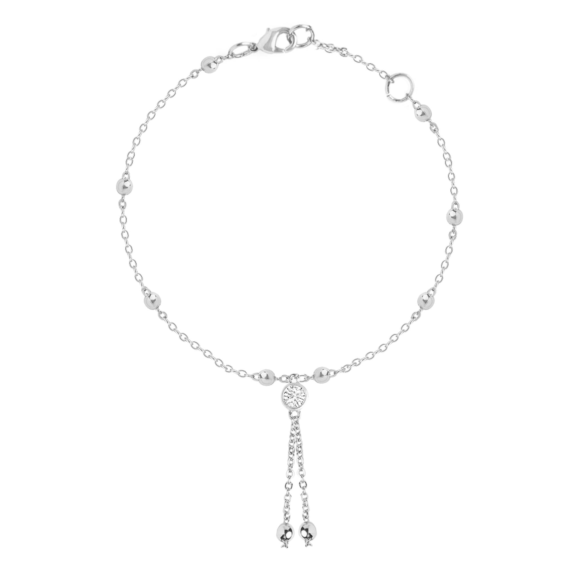 minutiae Fashion Anklet With Solitaire Crystal Diamonds Painjan Payal Leg Chain Foot Jewellery For Women and Girls-picture-13