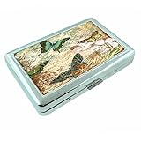 Perfection In Style Metal Silver Cigarette Case Vintage Butterfly Design 004