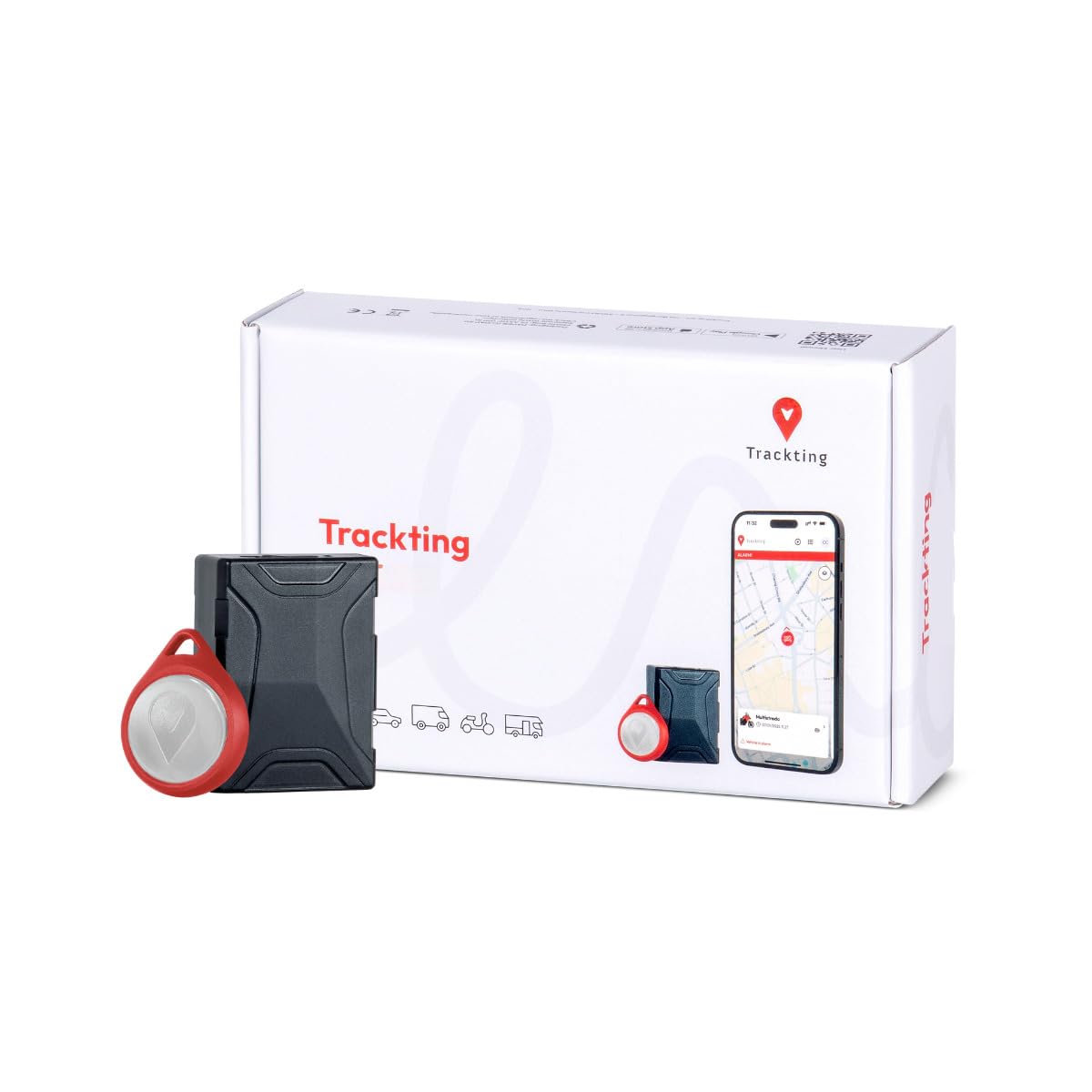 Trackting One – Dispositivo GPS Antirrobo para Coches Y Motos | Localizador GPS para Coche, Moto, Vehículos | Sim Integrada (4g/2g) – Suscripción Requerida | Sin Cables, Larga Duración De Batería