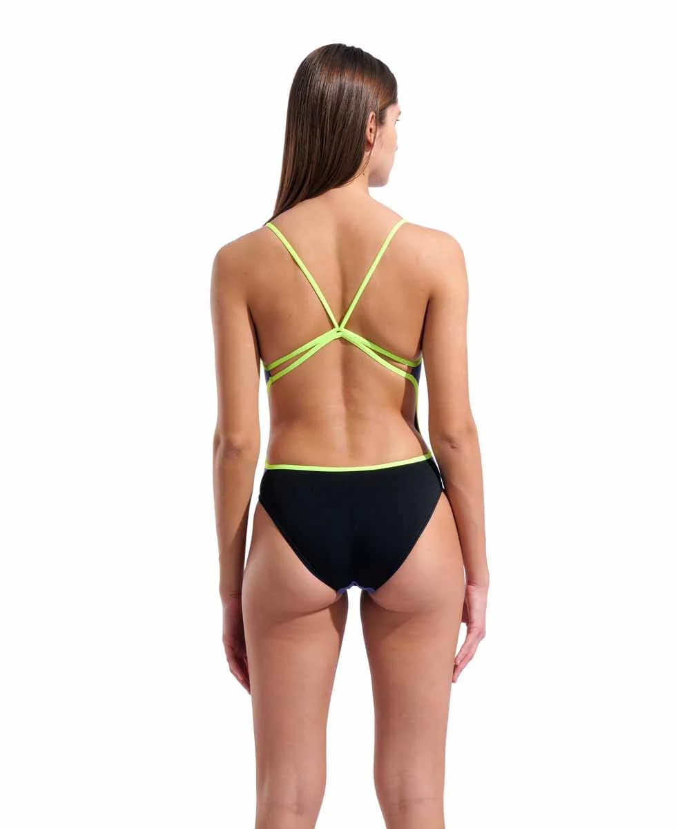 ARENA Costume Nuoto Donna Intero Piscina Lace Solid Spallina Stretta Lilla Taglia 36 ITA