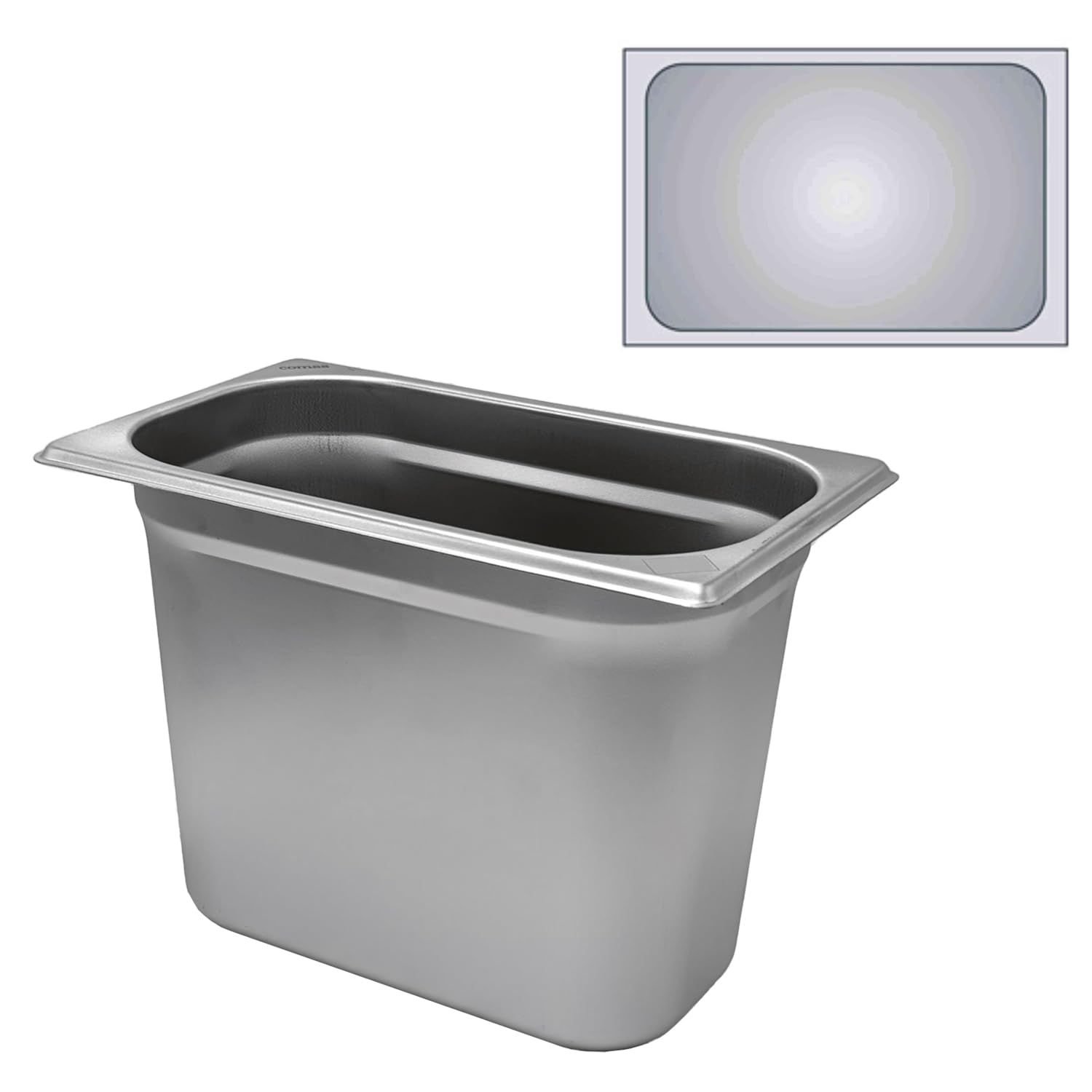 Vassoio Gastronorm GN 1/1 In Polipropilene Con Maniglie E Fondo Antiscivolo - WAS 9283 530, Grigio Chiaro, 53x32.5 Cm - 2