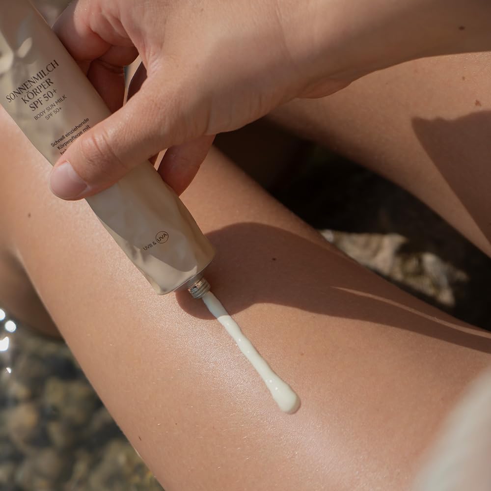 JUNGLÜCK Before & After Sun Körper-Set | Sonnenmilch Körper SPF 50+ 100ml + Aloe Vera Spray 250ml + Gratis Mini Sonnenfluid SPF 50
