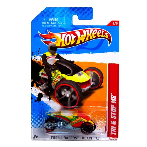Hot Wheels 2012 Thrill Racers Beach Tri & Stop Me jouet voiture rouge vert jaune