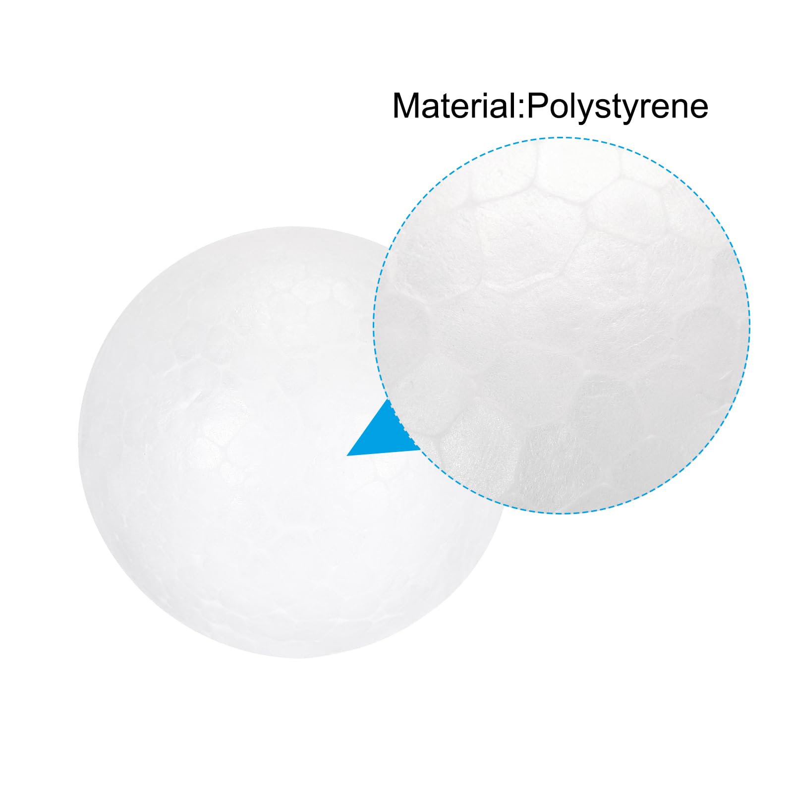 QUARKZMAN Palle di Schiuma Bianche Rotondo da 1,75 Pollici, Modello Sfere di Polistirolo Palline Artigianali per Progetti Artistici Domestici e Decorazioni per Feste, 50pz