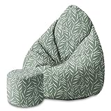 DreamRoots Sitzsack Erwachsene 80x80x120, Abstract Brush Leaves