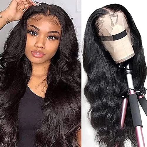 pupsvieo Lace Front Wigs Human Hair Body Wave 13x4 Human Hair Wigs for Black Women 180% Density Glueless Lace Frontal Wigs Brazilian Human Hair Wigs Pre Plucked Bleached Knots 20 Inch Body Wave Wigs