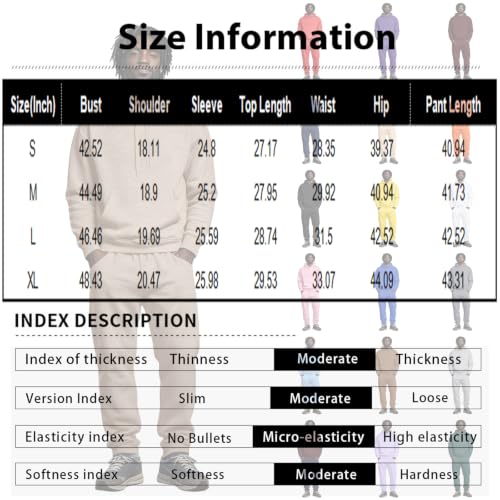Mens Sweat Set Hooded Sweatshirt Fleece Track Pants Jogger 2 Piece Outfits - image 3
