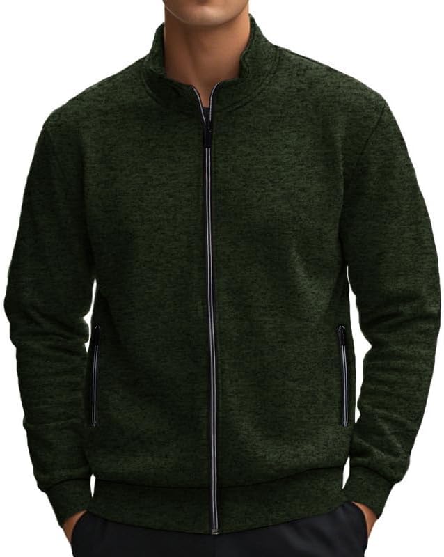 Men's Zipper Cardigan - Warm Casual Sweatshirt Autumn Winter Wear for Vacations Everyday Life - Image 2