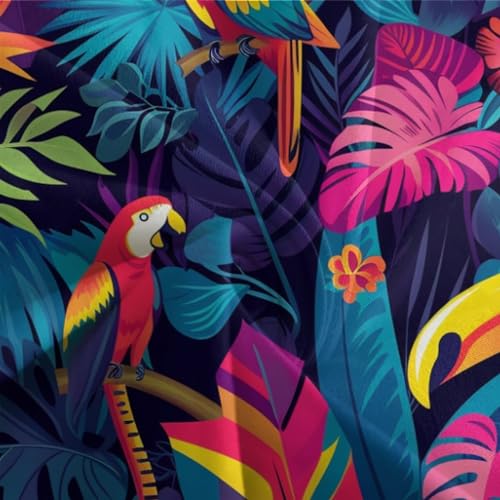 Parure plantes et animaux tropicaux 3D microfibre lit double