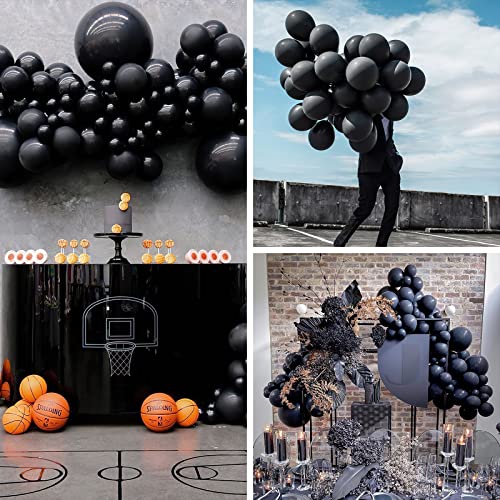Image of PartyWoo Black Balloons 50pcs Matte Latex Helium Balloons 12 Inch (Pack of 2)