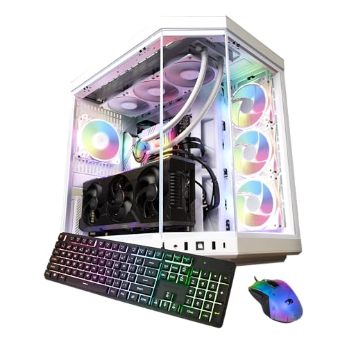 iBUYPOWER Y70 Snow White Gaming PC Desktop Computer AMD...