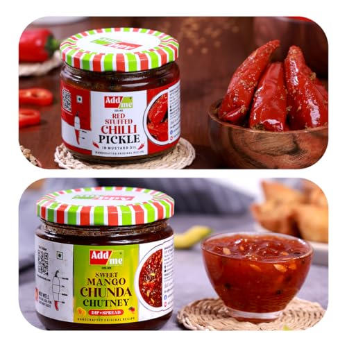 Image of Add me Homemade Sweet Lemon Pickle, khatta meetha nimbu ka achar 350gm and Dry Mango Pickle, sukha North Indian aam ka achar 300gm