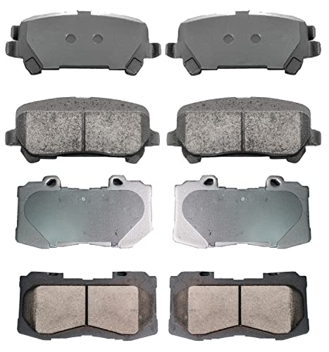 EXPPOWER Replacement For Front and Rear Ceramic Disc Brake Pads Set 15-17 Chevrolet Colorado 15-20 GMC Canyon(D1802 D1806)