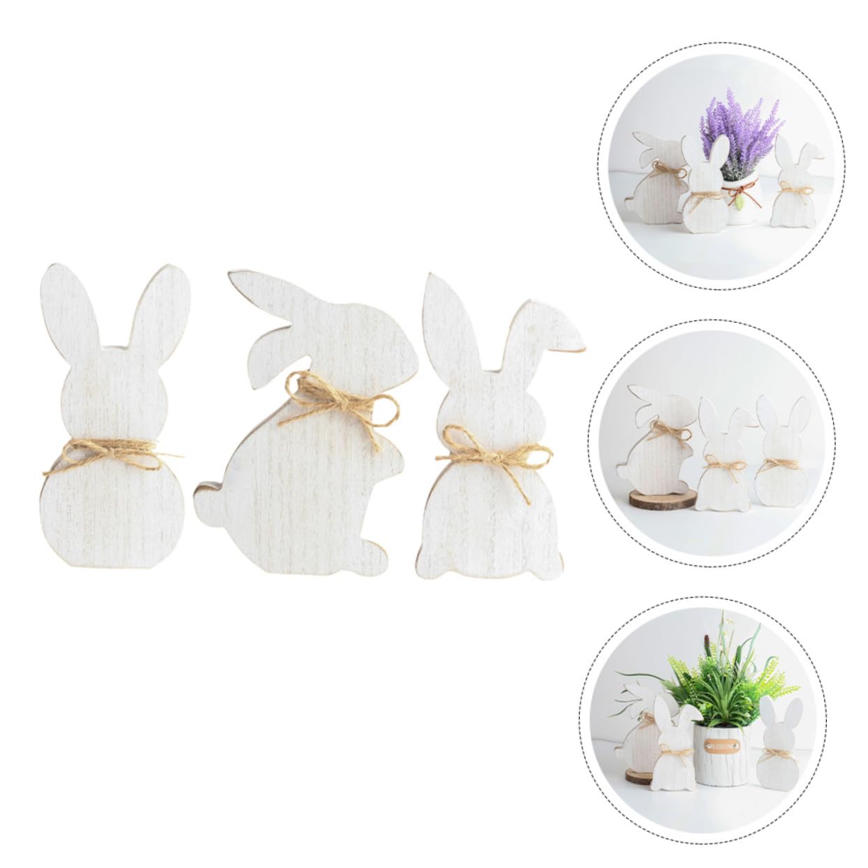 NUOBESTY 5 Set Coniglietto Di Pasqua Decorazione Camera Letto Bedroom Decoration Novità Maiale Fieno Accessori Fai Da Te Per Decorazioni Fai Da Te Di Pasqua Di Legno 3 Pezzi * 5