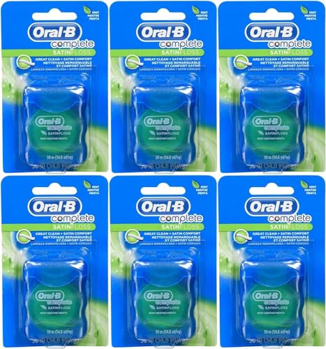 Oral-B Fil Dentaire Menthe Satin Floss 50m Pour Sourire Éclatant Après les Repas