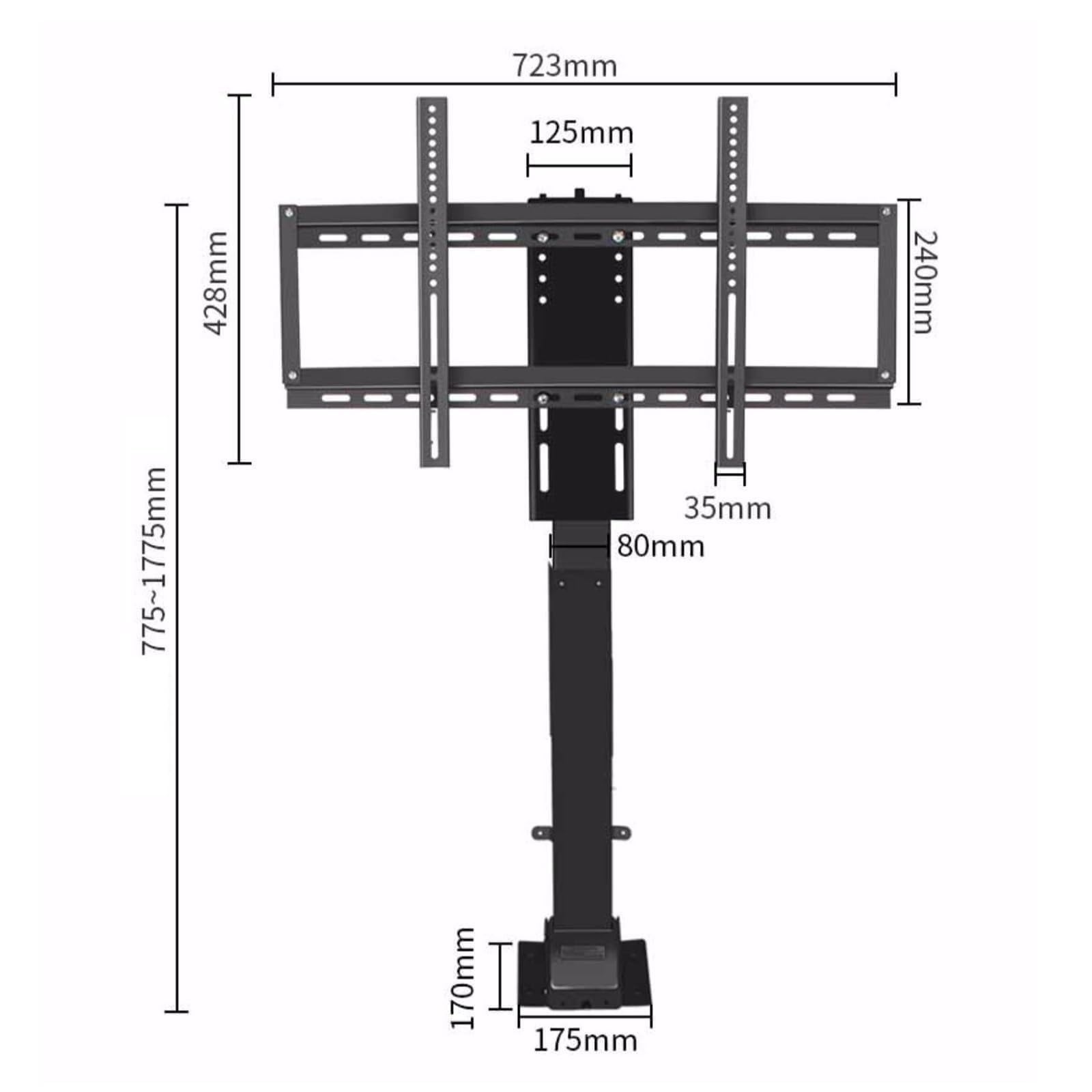 Soporte De Suelo Telescópico Motorizado para TV - Elevador Eléctrico Manual De TV con Rotación De 360° A Izquierda Y Derecha, Se Puede Ocultar En Un Armario