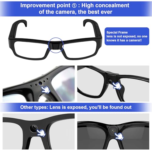 Image of Camera Glasses Outdoor Sport Glasses 1080P HD Video Smart Glasses Camera Recording Portable Wearable Eyeglass for Climbing, Driving, Cycling, Hiking, Hunting, Fishing