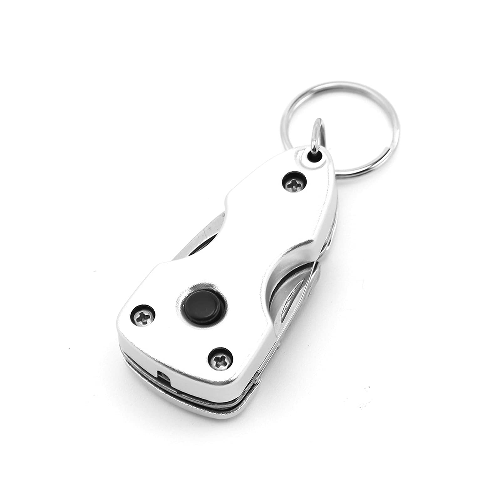 Portachiavi Multiuso 8 In 1 In Acciaio Inossidabile Con Apribottiglie E Cacciavite – 5,2 Cm
