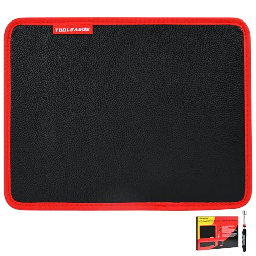 TOOLEAGUE 1Pc Magnetic Tool Mat with 25Lb Telescoping Magnetic Pickup Pen Parts Tool Holder Pad for Organizing Mechanic Wrench Screw Bolts Nuts and Other Small Metal Parts