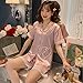 WEDFGX Femmes Pyjama Ensemble Rayonne Soie vêtements de Nuit à Manches Longues Pantalon Deux Papier Sui Grande Taille 5XL Pyjamas été Sommeil Salon Homewear