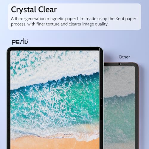 Image of Peslv 2 Pack Magnetic Paperfilm for iPad Pro 13 Inch 7th (2024, M4), Feel Like Writing Drawing On Paper, Matte Removable Anti Glare Fingerprint Screen Protector Blue Light Filter
