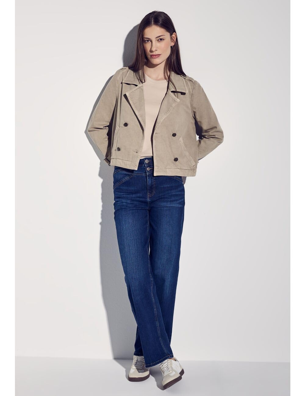 Street One Damen Denim Trench Jacke