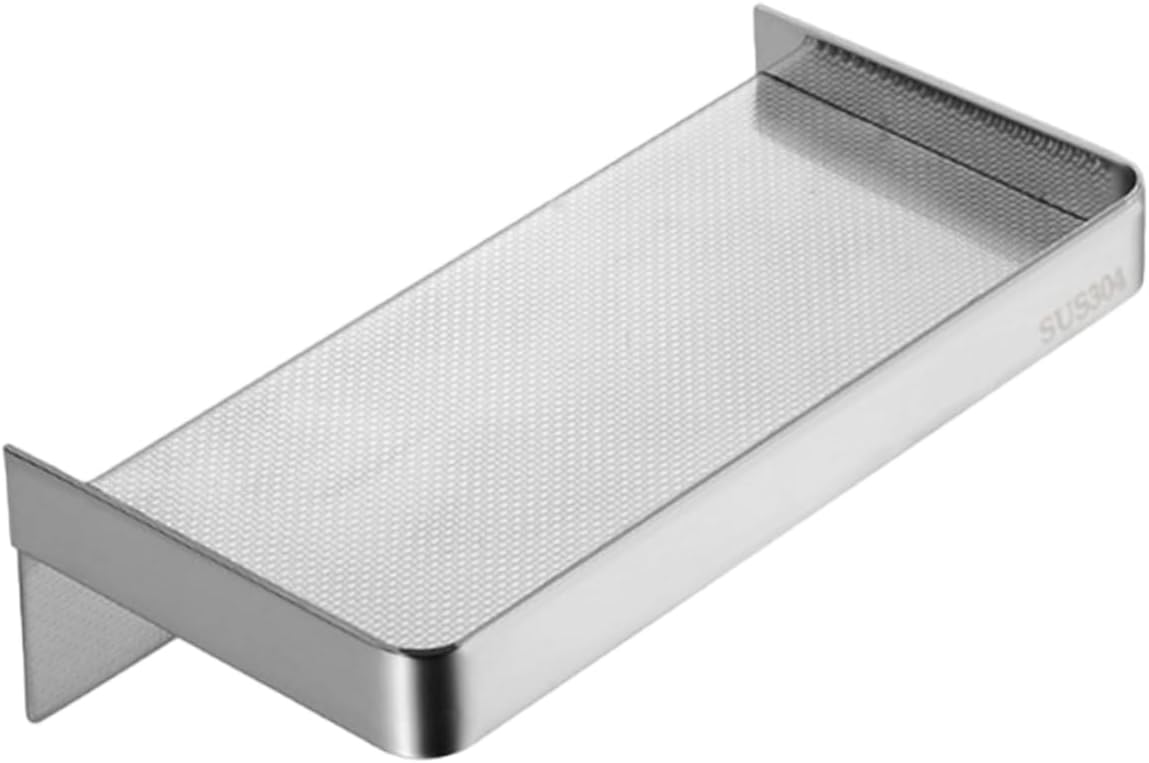 BESTYASH Wall Mounted Phone Holder Stainless Steel Floating Shelf for Bathroom Modern Design with Smooth Rounded Edges for Organizing Phones and Wipes Smooth Surfaces