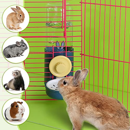 Trinkflasche Kaninchen Automatischer Kaninchentränke 500ml Wasserspender Kleintiere für Meerschweinchen/Chinchilla (Blau)