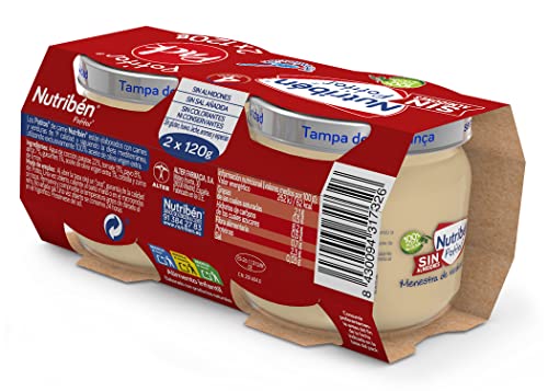 Miniatura 6 de Nutribén Potitos Tarrito Introducción De Menestra De Verduras Con Pavo Para Bebés A Partir De 4 Meses Sin Almidones Sin Azúcares Añadidos Sin Gluten 3 Packs De 2 Unidades De 120g 720g