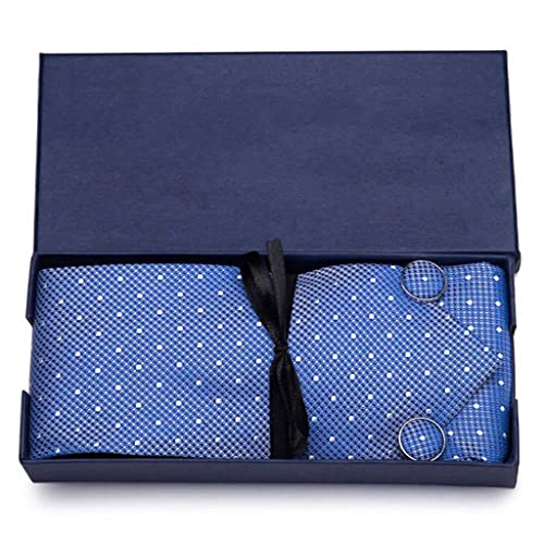 Set de corbata, gemelos y pañuelo en caja de regalo para hombre