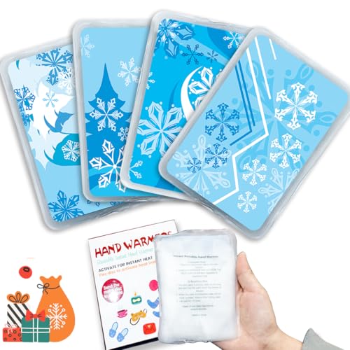 Reusable Snap Heat Pack, Hand Warmers Click, Hand Warmers Boil Click Heat Pocket Hand Warmer, Pouch Gel Hand Warmers for Camping for Outdoor, Indoor, Working, Studying(Ice and Snow)