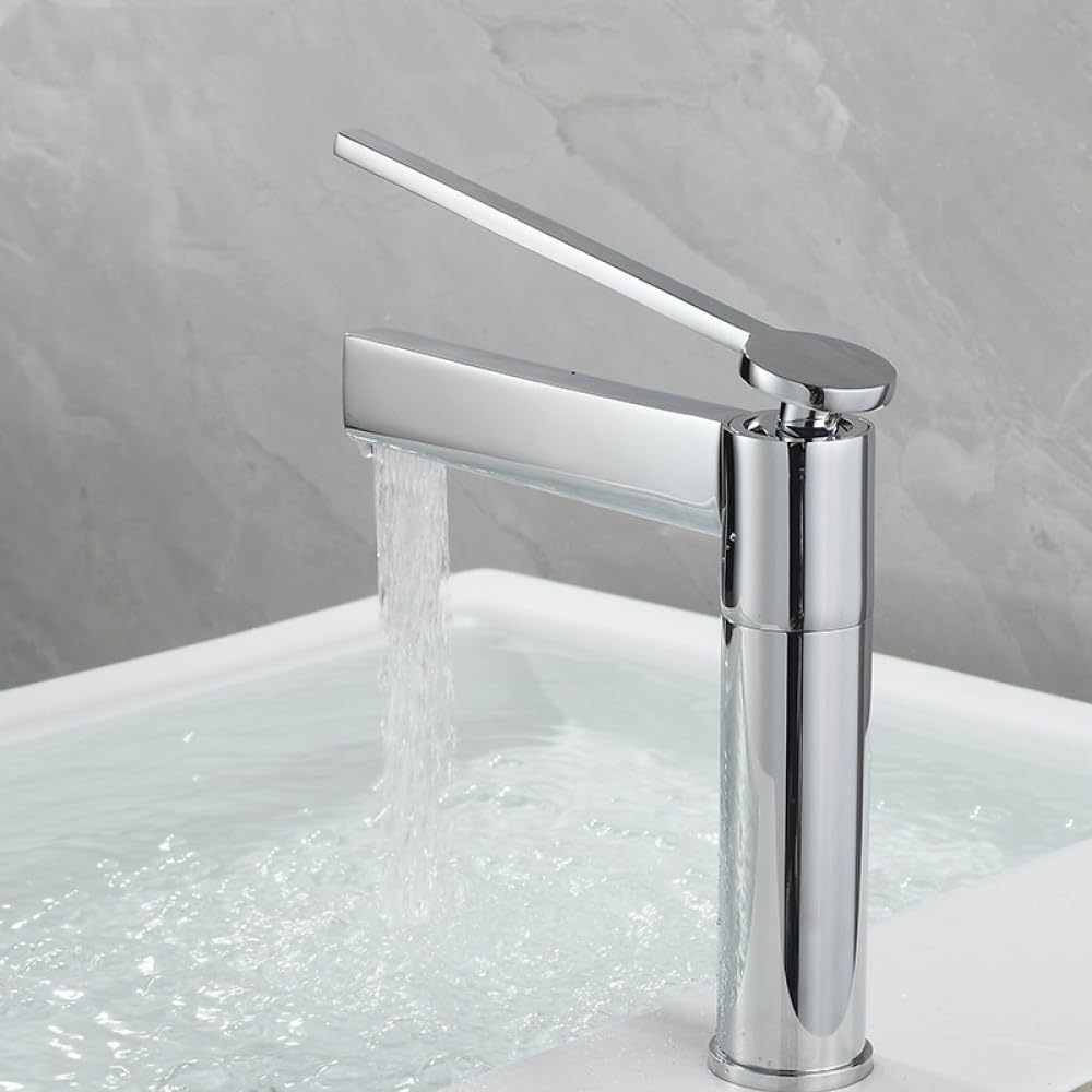 Grifos de lavabo Grifo de baño montado en cubierta Mezclador de latón Grifo monomando Grifo de agua caliente y fría Mezclador de lavabo Grifo de lavabo Inodoro,Corto dorado