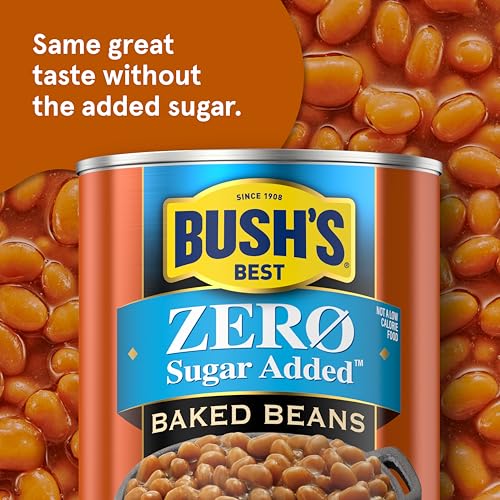 BUSH'S BEST 15.8 oz Canned Zero Sugar Baked Beans, Source Of Plant Based Protein and Fiber, Low Fat, Gluten Free, (Pack of 12) - Image 5