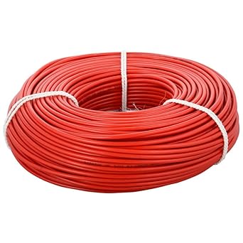 Infinizy 90 Meter PVC Coated 4 Sq Mm Wire| Multistrands Flame Retardant Red Copper Wires & Cables| Cables For wiring | 4 sqmm Red wire 90 meter| Industrial Wire Cable| Electrical Wire (Red Color)