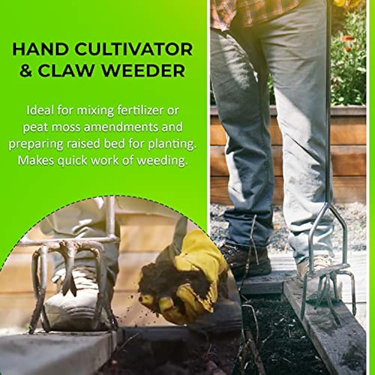 Yard Butler Twist Tiller garden cultivator & hand tiller heavy duty garden claw hand tool - ITNT-4