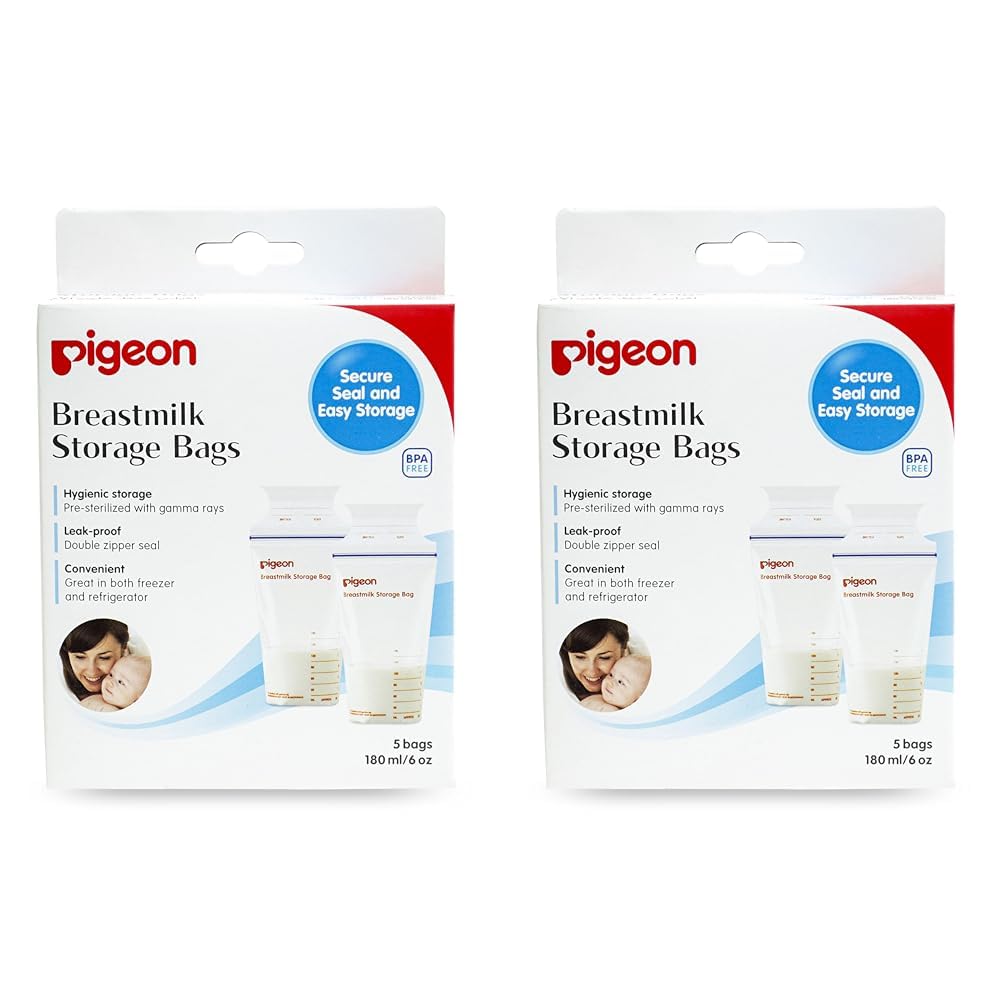 Pigeon Breast Milk Storage Bag,Secure Seal & Easy Storage,Hygienic Breast Milk Storage,Leak Proof,Zipper Zeal Breast Milk Storage,White,5 pcs (Pack of 2)-image-13