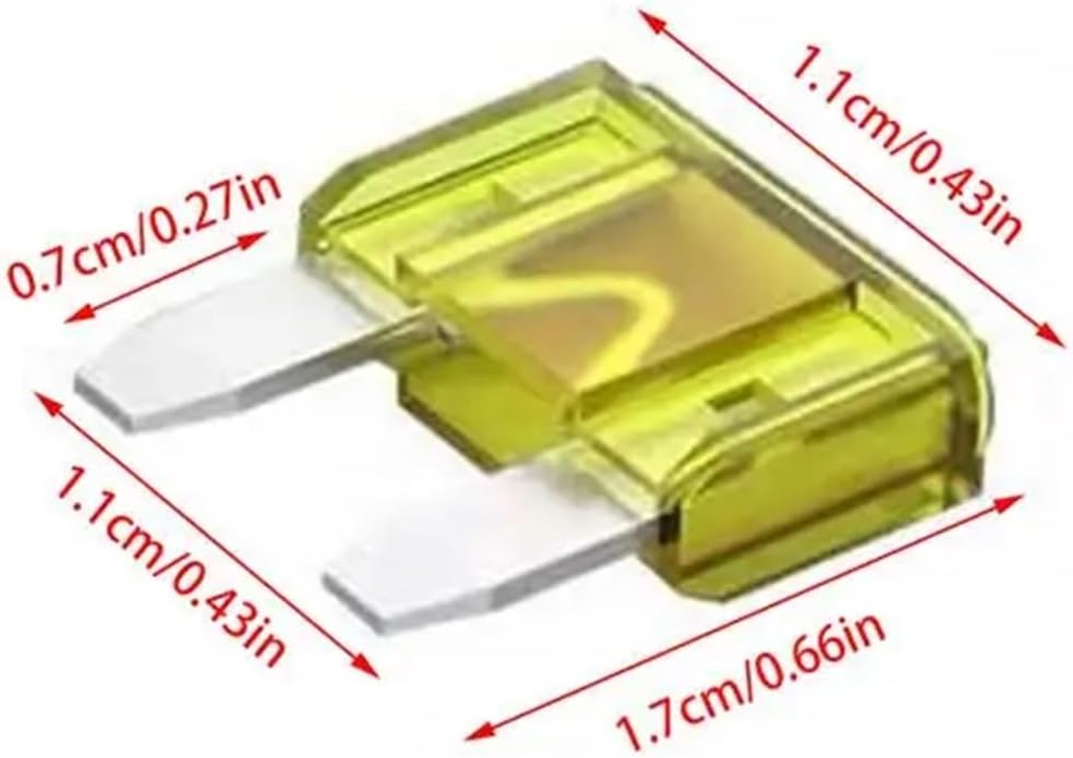 Fuse Assortment Kit 100X Small Fuses Low Profile Fuse Efficient Automotive Replacement Fuses(Medium Size)