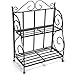 Packism Spice Rack Organizer, Bathroom Organzier 2 Tier Spice Organizer Kitchen Countertop Jars Storage Organizer Foldable Storage Shelving, Black