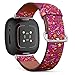 CJBROES Replacement Leather Watch Band, Compatible with Fitbit Versa 3 and Fitbit Sense of Wristband Bracelet Accessory - Happy Birthday