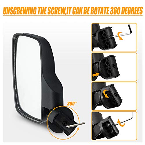 image for RANSOTO UTV Side View Mirror Rear View Mirror with 1.75“-2“ Roll B