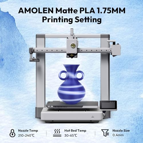 Image of AMOLEN Matte PLA 3D Printer Filament, Dual Color Blue White PLA Filament 1.75mm, Fast Color Change 3D Printing Filament 1.75mm, 1KG /2.2lb