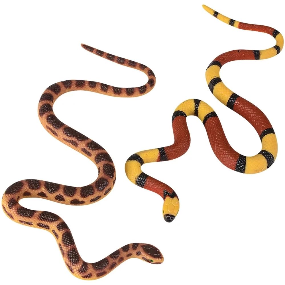 Rhode Island NoveltyThe Toy Network Fake Snake - Mega Stretch Snake 22" - Stretches Up to 5 Feet - Set of 2
