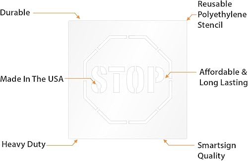 Miniatura 10 de SmartSign Plantilla reutilizable "Stop"  Plástico de 24 x 24 pulgadas