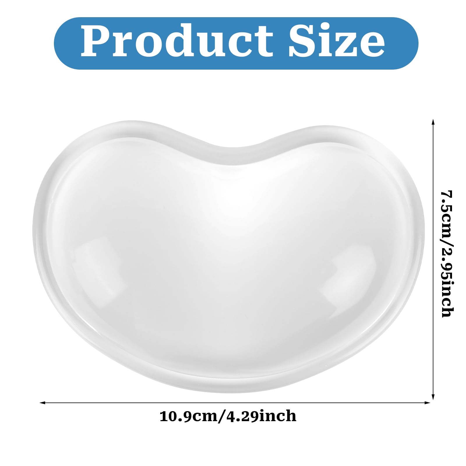 Repose-poignet en gel souple ergonomique pour souris, coussin silicone transparent anti-fatigue