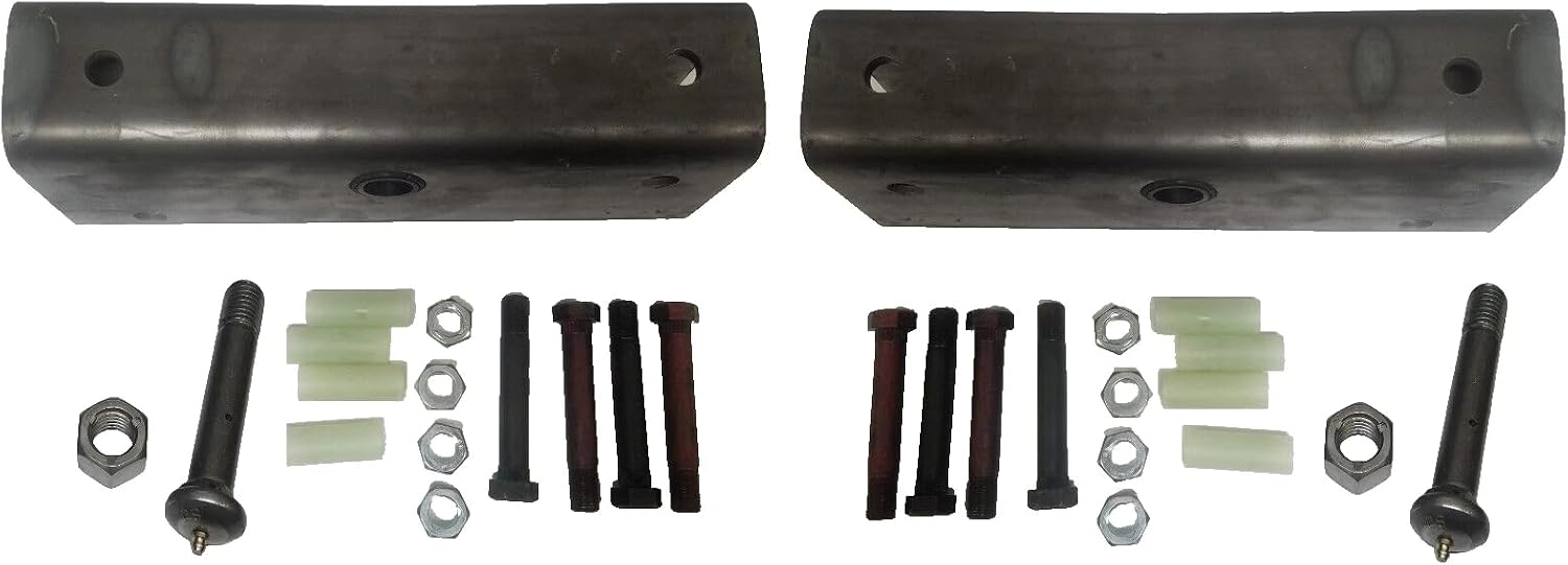 Pair Trailer Suspension Rebuild Kit - 12" Slipper Spring System with Equalizer, Bushings and Hardware Set