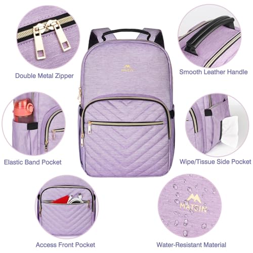 Image of MATEIN 17 Inch Laptop Backpack, Womens College Backpack for School | Water Resistant, Stylish Student Computer Backpack, for Campus, Nurse, Daily, Carry Bag Daypack
