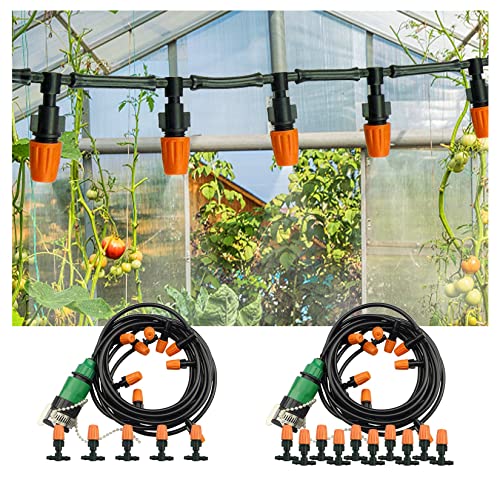 Sszmdlb Mist Irrigation Kits Accessories With 16Ft/32Ft 1/4” Blank Distribution Tubing Hose & 5Pcs/10Pcs Misters Plants Watering System For Garden Patio Automatic Irrigation Equipment #TOP1