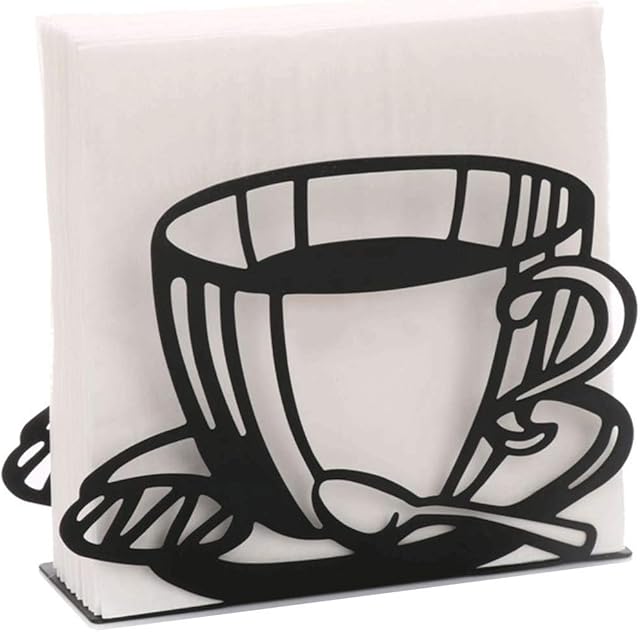 Napkin Holder: Freestanding Tissue Dispenser/Holder; Table Napkin Holder for Home Kitchen Restaurant Picnic Party Wedding etc./ Galvanized Décor (Coffee Cup)