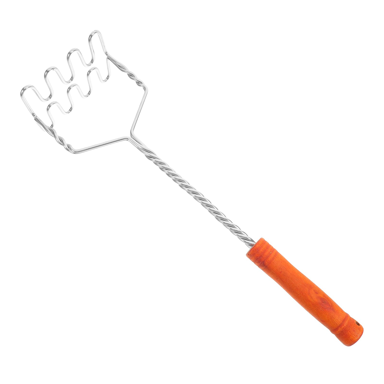 Hemoton Handkartoffelstampfer Edelstahldraht Stampferplatte Manuelle Bohnenstampfer Ricer Kartoffelpüree Werkzeug mit Holznadel für Kartoffeln Gemüse Obst