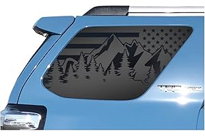 4Runner Matte Black Window Decals with Outdoor Forest Mountain Scene